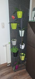 CMYbabee 6 Etagen Pflanzenständer Blumenständer Draußen, 125cm Metall Hölzern Blumenhocker Blumentreppe Blumenregal, Blumentopf Ständer Pflanzentreppe für Outdoor Balkon Garten Wohnzimmer, Braun Kunden-Foto 8