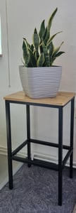 BEGRYF Barhocker 65 cm Eichefarben 40x30 cm, schwarzes Metallgestell, Küchenhocker Industrial Kunden-Foto 1