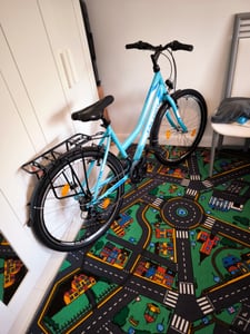 26 Zoll Fahrrad 21-Gang Shimano Schaltung mit Beleuchtung nach STVO Türkis Doppelrahmen Kunden-Foto 3
