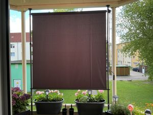 tillvex® tenda a pinza tenda verticale 100x310cm grigio con manovella senza forare | tenda privacy estensibile e opaca | tenda verticale balcone terrazzo giardino | tenda privacy a rullo resistente alle intemperie Foto del cliente 4