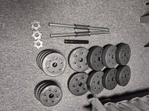 SONGMICS Hantelset, Hanteln mit Verbindungsstahlrohr, 2-in-1-Kurzhantel, 2 x 15 kg, Workout, Fitnesstraining, Gewichtheben für Zuhause Kunden-Foto 26
