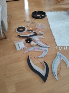 Wentylator sufitowy Heilmetz z oświetleniem, średnica 69 cm, z regulacją jasności, 6 prędkości, wzór kwiatowy, cichy wentylator LED z pilotem, kolor czarny Zdjęcie produktu od klienta nr 8