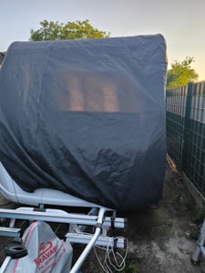 Deiwo Premium Wohnwagen Schutzhülle 366-427 cm (S) 4 Schicht 160 g/qm Abdeckplane Ganzgarage Plane Caravan Cover Kunden-Foto 1