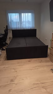 AX LIVING Levente Bett mit Bettkasten 160x200 Beige Boxbett Stauraum Kunden-Foto 1