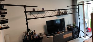 Lampa aktywna COSTWAY o długości 350 cm i regulowanej wysokości 180-360 cm z wysuwanymi drążkami w kształcie litery T do 100 kg Zdjęcie produktu od klienta nr 1