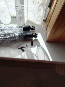 Set: Federbeine,hinten,verstellbar , schwarz/chrom, Länge: ca. 310m - für Simson KR51 Schwalbe, SR4 Vogelserie Kunden-Foto 1