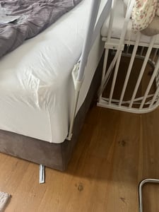 Bettizia 200cm Bettgitter Bettschutzgitter Kinderbettgitter Höhenverstellbar Babybettgitter Rausfallschutz Für Babys Und Kinder grau Kunden-Foto 1
