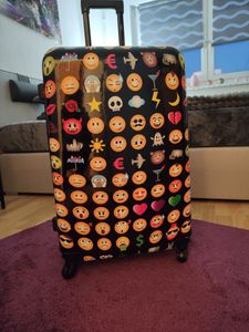 RGL 5188 XXL Reisekoffer Polycarbonat Hartschalen Koffer Abnehmbare Räder Trolley Emoji Kunden-Foto 1