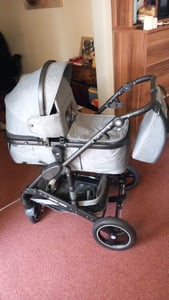 Daliya® BAMBIMO 3in1 Kinderwagen mit i-Size Babyschale, Gummi-Rädern & Aluminiumrahmen, Travel-System mit 2in1-Babywanne/Sportsitz, Kombi-Kinderwagen Kunden-Foto 6