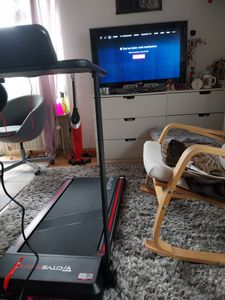 Tapis de course pliable pour la maison, 1400w Treadmill tapis de course électrique 1-12km/hAvec support incliné pliable Haut-parleur Bluetooth, affichage LED, bureau Photo du client 4
