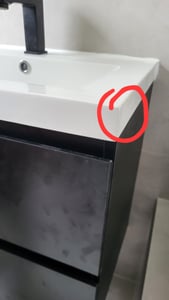 Waschtisch mit Unterschrank 80cm Alast Badmöbel Set Weiß Matt Keramik Waschbecken mit Unterschrank MDF Softclose Kunden-Foto 2