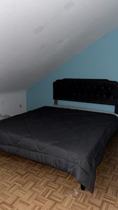 Yaheetech Polsterbett mit höhenverstellbarem Kopfteil Doppelbett 140×200cm Stoffbett Jugendbett Gepolstertes Bett Bettrahmen mit Lattenrost Hellgrau Kunden-Foto 1