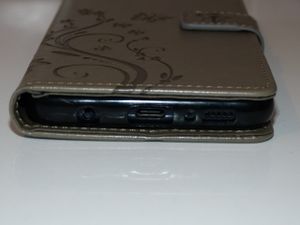 Handy Tasche für Samsung Galaxy S5 Schutz Hülle Handyhülle mit Blumenmuster Klapp Hülle mit Standfunktion und Kartenfächer Farbe: Blau Kunden-Foto 7