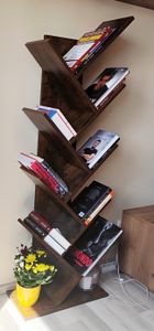 VASAGLE Standregal in Baumform, Bücherregal, 20 x 38 x 115,2 cm, braun Kunden-Foto 1