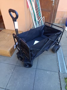 Skladací ručný vozík HyperMotion Black - Prepravný vozík na pláž, kempovanie a nákupy - Nosnosť 80 kg Fotografia od zákazníka č. 1