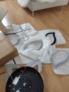 Wentylator sufitowy Heilmetz z oświetleniem, średnica 69 cm, z regulacją jasności, 6 prędkości, wzór kwiatowy, cichy wentylator LED z pilotem, kolor czarny Zdjęcie produktu od klienta nr 9