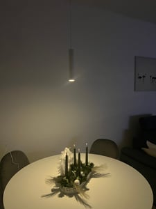 JUST LIGHT LED Akku Pendelleuchte USB dimmbar per Touch höhenverstellbar akkubetrieben greige Wohnzimmer, Schlafzimmer, Esszimmer, Küche, Büro Kunden-Foto 1