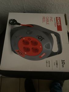 EMOS 4-er Mini-Kabeltrommel 15m, 4-fach Kabelrolle, Indoor Leitungsroller mit Kurbel, Überhitzungsschutz, 2300 W, IP20 , P19515 Kunden-Foto 1