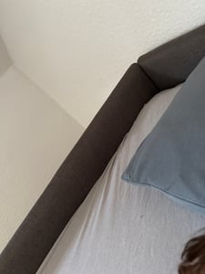 vidaXL Struttura letto ad angolo con testiera taupe 100 cm x 200 cm tessuto Foto del cliente 1