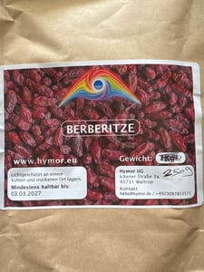 Hymor Berberitze getrocknet 250g Trockenfrucht ohne Zusatz Berberitzen Sauerdorn Kunden-Foto 1