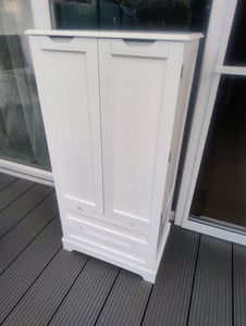 BEALIFE Küchenschrank mit 2 Schubladen & 2 Türen | Freistehend 60x40x120 cm aus MDF mit Kippsicherung | Für Küche & Essbereich | AP28 Weiß Kunden-Foto 2