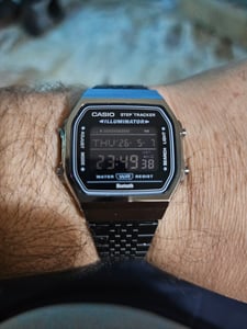 Casio ABL-100WEGG-1BEF CASIO VINTAGE COLLECTION Uhr Herrenuhr Edelstahl Datum Alarm schwarz Kunden-Foto 1