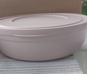 Contenitore piatto con coperchio da 4,0 L - salvaspazio e versatile - Rosa Foto del cliente 1