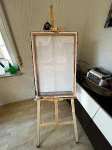 Staffelei Holz groß 175 cm - Leinwand Ständer Hochzeit Staffeleien Feldstaffelei höhenverstellbar Holzstaffelei für Kinder und Erwachsene Kiefernholz Kunden-Foto 1