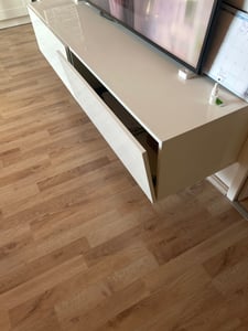SONNI TV-Schränke weiß Hochglanz hängend holz 200 x 40 x 30cm Wandhängend, bodenstehend Niedriger Schrank Kunden-Foto 3