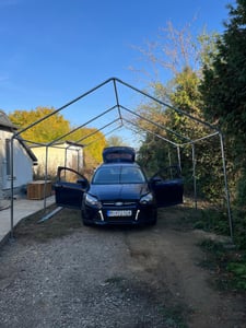 Carport 610 x 396 x 308 cm, verzinkter Stahlrahmen 38 mm, wasserfeste PE-Dachplane UV 50+, Bodenplatten & Erdnägel Kunden-Foto 1