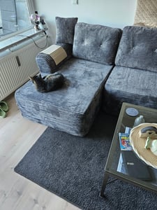 VASAGLE Modulares Sofa, Ecksofa mit Liege rechts, 242 cm breit, vakuumverpackt, keine Montage erforderlich, Schwarz Kunden-Foto 2