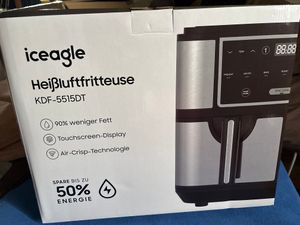 23L Heißluftfritteuse Minibackofen Air fryer, Dual Zone Heissluftfritteuse XXL mit LED-Touchscreen 15 Programmen Heissluftfritteuse Ofen mit Doppelkam Kunden-Foto 6