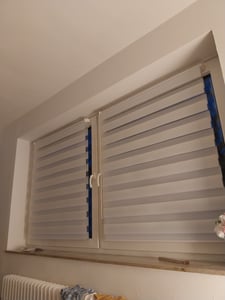 Doppelrollo Klemmfix Ohne Bohren Duo Rollo 100 x 150cm weiß Seitenzug Kette Kunden-Foto 2