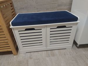 SoBuy Schuhschrank Schuhbank Sitzbank Schuhregal Schuhtruhe Sitzkommode mit 2 Körben FSR23-K-W Kunden-Foto 1