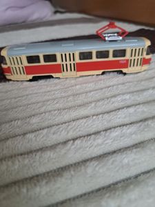 Tschechische Retro-Straßenbahn aus Metall, 16 cm Kunden-Foto 2