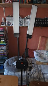 ZELURXX Faltbare Dual-Röhren-Fotolampe mit 3 Farbtemperaturen, dimmbar, weiches Licht, 360° drehbar Kunden-Foto 1