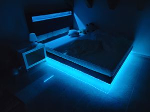 Flieks Polsterbett 140x200cm mit USB, Jugendbett Doppelbett mit LED, Stauraumbett Holzbett Funktionsbett mit Stauraumkopfteil, Leinen, Beige Kunden-Foto 2