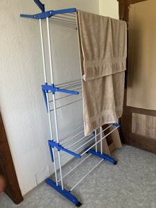 Wäscheständer-Turm 172 cm mit Rollen, Wäscheturm klappbar, 3 Ebenen, 32 m Trockenlänge, Standtrockner bis 40 kg, platzsparend, Kleiderständer, Retoo Kunden-Foto 7