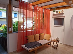 2er-Pack Gardinen Transparent Vorhang Set Wohnzimmer Voile Schlaufenschal mit Bleibandabschluß HxB  175x140 cm Braun 61000CN Kunden-Foto 1