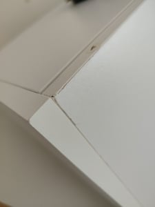 Klappbarer Schreibtisch mit Ablagen 2-in-1 Bücherregal Weiß Eckschreibtisch links mit Steckdose und USB-Anschluss Kunden-Foto 4