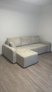 Ecksofa Roma L mit Schlaffunktion und Bettkasten - Cord Stoff - L-Form Couch, Polstersofa, Schlafsofa, Sofagarnitur (Grau (Poso 110)) Kunden-Foto 1