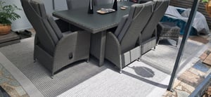 Outdoor Teppich Wetterfest Terrasse Balkon Garten Küchenteppich Einfarbiges Design Flachgewebe Sisal Look Waschbarer Teppich Verschiedene Große : 160 X 230 cm , Farbe : Schwarz Kunden-Foto 1