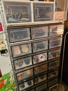 SONGMICS 18er Set Schuhboxen Aufbewahrungsboxen Größe 44 Schuh-Organizer weiß Kunden-Foto 4