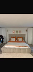 Chilly Möbel Design Polsterbett Stone Samt Stoff Beige 160x200 cm mit Stauraum Velluto 02 Kunden-Foto 3