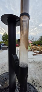 UISEBRT Raketenofen aus robustem Kohlenstoffstahl in Schwarz, mobiler Outdoor Holzofen mit 100 mm Glasrohr für Kochen, Grillen und Außenaktivitäten Kunden-Foto 2