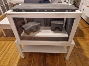 PawHut Hamsterkäfig aus Holz für Zwerghamster Nagerkäfig mit Hütten und Zubehör Kunden-Foto 1