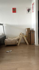 Juskys Kletterdreieck Movario - Indoor Klettergerüst für Kinder, Kletterdreieck und Kletterbogen, mit Rutsche - Klein Kunden-Foto 1