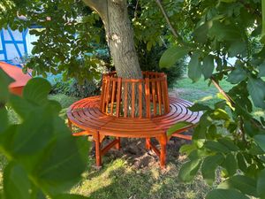 CASARIA® Gartenbank 3-Sitzer Wetterfest Eukalyptus Holz 480kg Belastbarkeit Armlehne Rückenlehne 152x55cm FSC®-zertifiziert Garten Balkon Bank 3 Personen Sitzbank Kunden-Foto 1