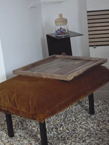 riess-ambiente Massives Tablett MAKASSAR 50cm braun honey finish Mangoholz quadratisch erhöhter Rand Kunden-Foto 3