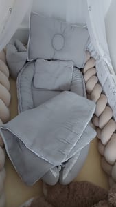 Babynest Kuscheliges Musselin Beige mit dekorativer Hülle: Kopfkissen & Armkissen Kunden-Foto 2